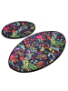Colourful Cotton 2-delige set: badmatten "Pictura" zwart/roze/groen