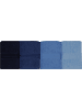 Elizabed 4-delige set: badhanddoeken lichtblauw/blauw/donkerblauw