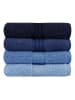 Colourful Cotton 4-delige set: gastendoeken "Rainbow" blauw