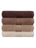 Colourful Cotton 4er-Set: Gästehandtücher "Rainbow" in Creme/ Beige/ Braun