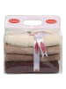 Colourful Cotton 4-delige set: gastendoeken "Rainbow" crème/beige/bruin