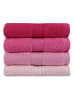 Colourful Cotton 4-delige set: gastendoeken "Rainbow" lichtroze/roze