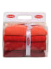 Colourful Cotton 4-delige set: gastendoeken "Rainbow" rood/oranje/roze