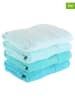 Sweet Home 4-delige set: hand-/douchehanddoeken "Rainbow" turquoise