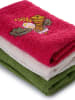 Colourful Cotton 3-delige set: handdoeken wit/rood/groen