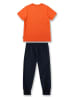 Sanetta Pyjama in Orange/ Schwarz