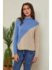 Joséfine Pullover in Hellblau/ Beige