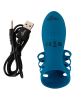 Orion Vibrator mit Penisring in Blau - (L)6,5 cm