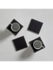 FREEFORM 4-delige set: onderzetters grijs/zwart - (L)10 x (B)10 cm