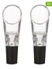 VINERS 2er-Set: Weinbelüfter in Silber/ Schwarz - (L)31 cm