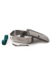 Black+Blum Lunchbox zilverkleurig/turquoise - (B)20 x (H)6,5 x (D)15 cm
