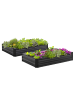 Inkazen 2-delige set: moestuintjes zwart - (L)118 x (B)80 x (H)20 cm