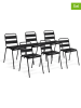 Inkazen 6er-Set: Gartenstühle in Schwarz - (B)44 x (H)76 x (T)45 cm
