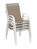 Inkazen 4-delige set: tuinstoelen beige/wit - (B)51,5 x (H)84 x (D)68 cm