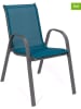 Inkazen 4-delige set: tuinstoelen blauw/grijs - (B)51,5 x (H)84 x (D)68 cm