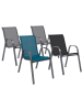 Inkazen 4er-Set: Gartenstühle in Blau/ Grau - (B)51,5 x (H)84 x (T)68 cm
