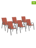 Inkazen 6-delige set: tuinstoelen terracotta - (B)51,5 x (H)84 x (D)68 cm