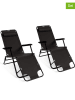 Inkazen 2-delige set: ligstoelen zwart - (B)145 x (H)86 x (D)61 cm