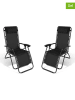 Inkazen 2-delige set: ligstoelen zwart - (B)70 x (H)110 x (D)92 cm