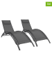 Inkazen 2-delige set: tuinligstoelen antraciet - (L)185 x (B)50 x (H)58 cm