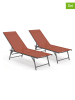 Inkazen 2er-Set: Gartenliegen in Orange - (L)175 x (B)55 x (H)30 cm