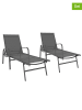 Inkazen 2er-Set: Gartenliegen in Grau - (L)185 x (B)57 x (H)32 cm