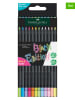 Faber-Castell 2-delige set: kleurpotloden "Black Edition - Neon + Pastell" - 2x 12 stuks
