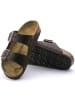 Birkenstock Leder-Pantoletten "Arizona" in Braun - Weite N