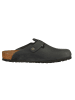 Birkenstock Leder-Clogs "Boston" in Schwarz - Weite N