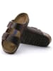 Birkenstock Leren slippers "Arizona" bruin - wijdte N
