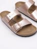 Birkenstock Leren slippers "Arizona" koperkleurig - wijdte S