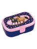 Lutz Mauder Brotdose "Pferde" in Dunkelblau/ Rosa - (L)16,5 x (B)10,5 x (H)6,5 cm