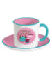 Easy Life Fliżanka "Retro" w kolorze biało-jasnoróżowo-błękitnym - 250 ml