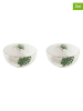 Easy Life Miski (2 szt.) "Exotique" w kolorze biało-zielonym - Ø 12 cm