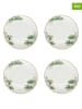 Easy Life Talerzyki deserowe (4 szt.) "Exotique" w kolorze biało-zielonym - Ø 19 cm