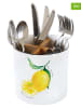Easy Life Besteckhalter ''Amalfi'' in Weiß/ Gelb - (H)13,5 x Ø 14 cm