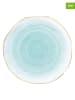 Easy Life Talerze (6 szt.) "Artesanal" w kolorze biało-turkusowym na pieczywo - Ø 10 cm