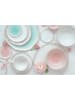 Easy Life 4er-Set: Speiseteller ''Artesanal'' in Weiß/ Türkis - Ø 26 cm