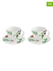 Easy Life Filiżanki (2 szt.) "Home & Kitchen" w kolorze białym ze wzorem - 120 ml