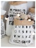 little nice things Opbergzak "ABC" wit/zwart - (B)60 x (H)90 x (D)13 cm