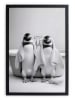 Folkifreckles Ingelijste kunstdruk "Penguins Bath" - (B)30 x (H)40 cm