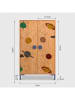 Folkifreckles Kleiderschrank "Alva" in Hellbraun/ Bunt - (B)75 x (H)125 x (T)45 cm
