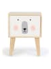 Folkifreckles Nachttisch "Bear" in Weiß/ Hellbraun - (B)42 x (H)54 x (T)30 cm
