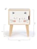 Folkifreckles Nachttisch "Cat" in Weiß/ Hellbraun - (B)42 x (H)54 x (T)30 cm