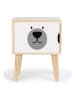 Folkifreckles Nachttisch "Bear Face" in Weiß/ Hellbraun - (B)42 x (H)54 x (T)30 cm