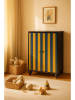 little nice things Highboard "Marcus" zwart/geel/blauw - (B)75 x (H)127 x (D)45 cm