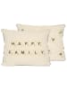 The Wild Hug Poszewka "Happy Family" w kolorze beżowym na poduszkę - 50 x 35 cm
