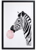 little nice things Gerahmter Kunstdruck "Zebra Bubble Gum" - (B)40 x (H)60 cm