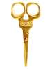SuckUK Nożyczki uniwersalne "Skull" w kolorze złotym - dł. 12,1 cm