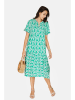 ASSUILI Kleid in Grün/ Weiß